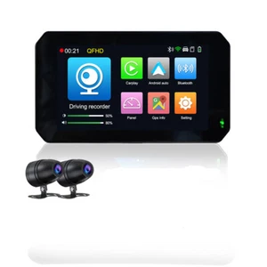 Motorcycle Navigator Carplay GPS 5in Bluetooth Touch Screen W/DVR Recorder 170° - Picture 1 of 22
