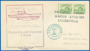 5/8/34 U.S.S. LEXINGTON EAST COAST CRUISE, "ENROUTE MACON ATTACKS LEXINGTON" - Picture 1 of 1