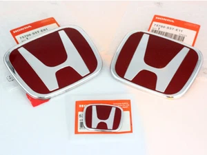 Gloss Red Emblem Letter Nameplate Front Rear Sticker For 2006-2011 HONDA CIVIC - Foto 1 di 6