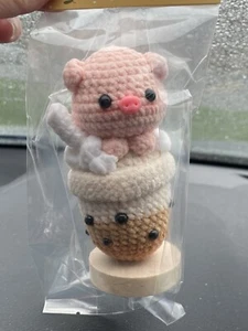 handmade crochet Bubble Teas Pig - Picture 1 of 3
