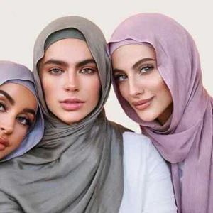 Soft Plain Hijab Scarf Maxi Wedding Solid Colours Shawl Wrap Frayed Detailed - Picture 1 of 26