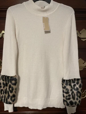 Новый с Ярлыками Michael Kors вязание кости хлопок смесь свитер, Sz S; Ret. $150,00 - Изображение 1 из 4