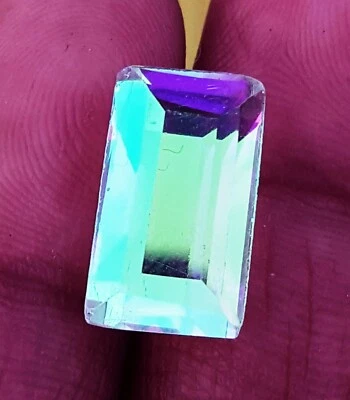 Mystic Opal Emerald Shape 7.70 Ct Loose Gemstone Ring size Stone - Image 1 of 4