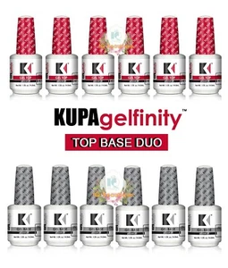 Kupa Gelfinity Gel Top No Wipe + Base Coat Gel UV/LED Cure Soak Off (6 PAIRS) - Picture 1 of 1