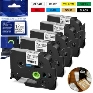 Compatible Brother TZe-231 P-Touch PT-D210 Black on White Label Tape 12mm TZ-231 - Picture 1 of 147