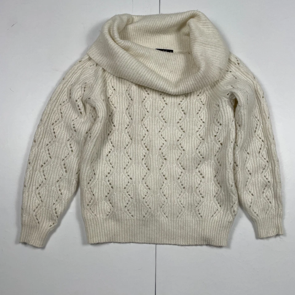 F&F Jumper 8 Blanco Cuello Redondo Tejido Manga Larga Relajado - Imagen 1 de 4