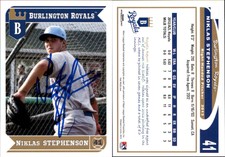 Niklas Stephenson Signed 2013 Grandstand Burlington Royals #29 Card Auto AU