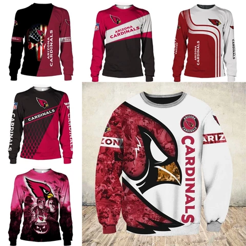 Arizona Cardinals Men's Sweatshirt Crewneck Outwear Pullover Shirts Workout Top Cover