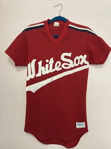 VTG 90s Majestic Chicago White Sox Red Stitched Cursive Jersey - Size Small - Picture 1 of 12