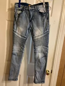 Franky Max Mens Stretch Light Blue Denim Slim Straight Jeans Size 30 - Picture 1 of 10