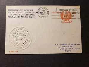 USCGC WHITE LUPINE WLM-546 Naval Cover 1979 Embossed Cachet ROCKLAND, MAINE - Picture 1 of 2