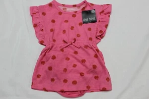 Okie Dokie 2 piece set 6M baby pink and red polka dot outfit NWT - Picture 1 of 4