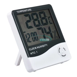 Digital Temperature Humidity Meter Thermometer Hygrometer Weather Station Clock - Picture 1 of 28