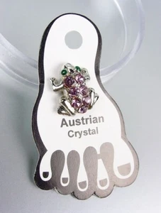 ADORABLE Brillante Lavanda Cristales Austriacos RANA Invisible PEQUEÑO Anillo de Puntera - Imagen 1 de 2