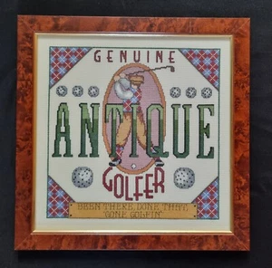 Kreuzstich Golf gerahmt antik Golfer Been There Done That Gone GOLFIN - Bild 1 von 4