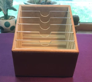 Vintage Levenger Morgan Leder Schreibtisch Organizer - Bild 1 von 6