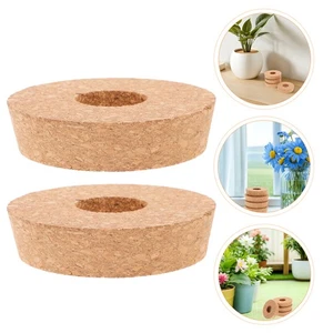Tapas de corcho de madera con orificio central para tarros de jardinera de vidrio hidropónico 8 un. - Imagen 1 de 12