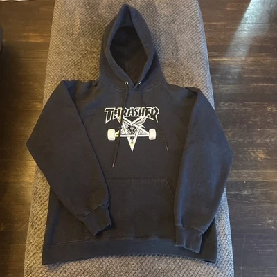Винтажная толстовка с капюшоном Thrasher OG Magazine SK8 с пентаграммой логотипом козы / мужская маленькая - Изображение 1 из 4