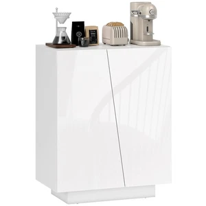HOMCOM High Gloss Storage Cabinet for Bedroom Living Room Dining Room White - Picture 1 of 11