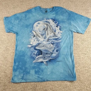 The Mountain Dolphin T-Shirt Uomo XL Blu Bergsma Art Flipper Naso di Bottiglia Oceano - Foto 1 di 11