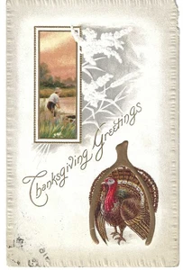 Erntedankgrüße geprägt Postkarte 1915 verschickt - Bild 1 von 2