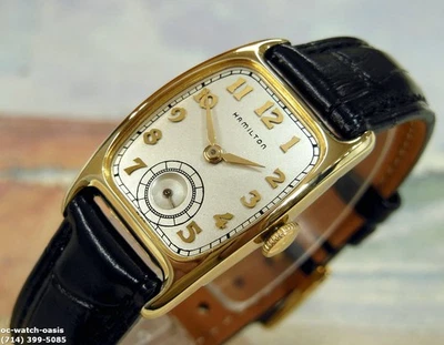 Hamilton Boulton 1950 vintage, impresionante esfera plateada, reparado y garantía Foto 1 de 4