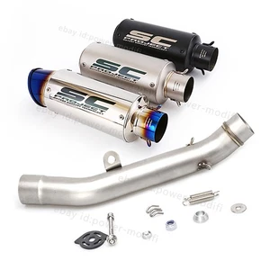 For Kawasaki Z800 2013-2016 Exhaust Mid Pipe 51mm Tips Silencer Black Muffler - Bild 1 von 12