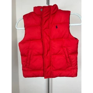 Polo Ralph Lauren Rugby Feather Down Puffer Vest Red Puffer Toddler 4T - Picture 1 of 7