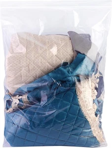 10 strapazierfähige Aufbewahrungstaschen mit Reißverschluss oben, 3,1 Mil 10er Pack 5 Gallonen, transparent  - Bild 1 von 8