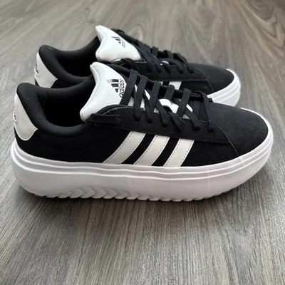 Adidas Mujer Grand Court Plataforma Zapatillas IE1102 Gamuza Negro Mujer 10 Foto 1 de 4