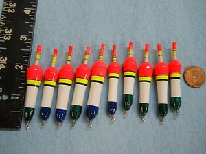 10 NEW WOOD SLIP FLOATS / BOBBERS PANFISH ICE FISHING NO FREEZE UP ON LINE B45 - Picture 1 of 3