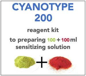 CYANOTYPE REAGENZ KIT (für 100 + 100 ml) ALLES, WAS SIE BRAUCHEN, UM ZU SENSIBILISIEREN 50 + A4 BLÄTTER - Bild 1 von 1
