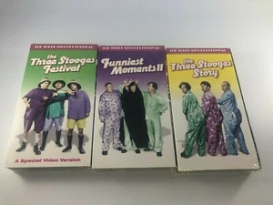The Three Stooges Festival 3 New VHS Tapes - Foto 1 di 7
