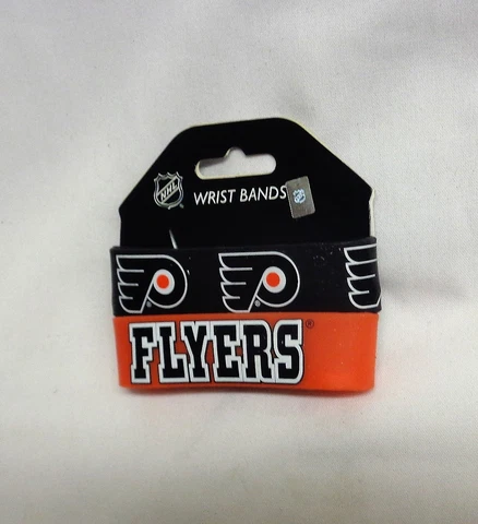 NHL Philadelphia Flyers 2 Pack Bracelet Wrist Bands Set Rubber PVC Type FREESHIP Cover