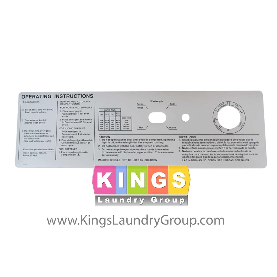 NUEVO SIGNO DE INSTRUCCIONES GEN 4 PLATA W74, 124, 184 COIN OPERA PARA WASCOMAT - 452532 Foto 1 de 1