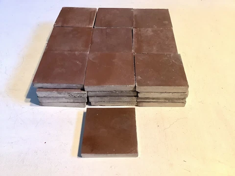 Brown Encaustic Geometric Floor Tile 3” square x 1/2” thick SINGLE TILE Cover