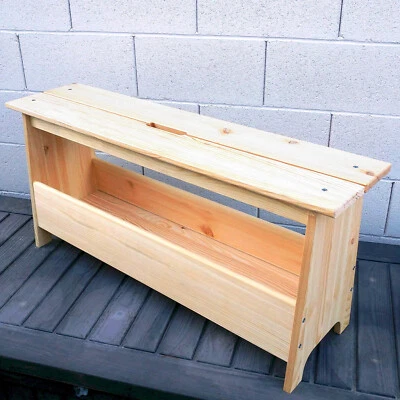 IKEA Solid Pine PERJOHAN Bench w/ storage, Unfinished Wood Rustic Nordic Cottage - Image 1 of 4