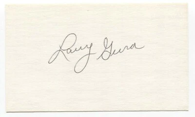 Larry Gura Signed 3x5 Index Card Baseball Autographed Signature  - Image 1 of 2