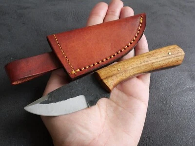 7” Mini Fixed Blade Knife Hand Forged Carbon Steel Full Tang Custom Leather - Image 1 of 4