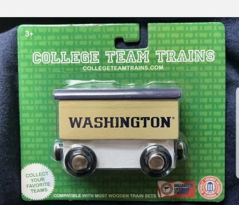 University Of Washington Magnetic Wooden Toy Train Boxcar by College Team Trains Cover