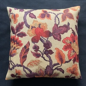 Sanderson Fabric Cushion Cover AMANPURI OLD GOLD/AUBERGINE 50 x 50cm (20") - Picture 1 of 4