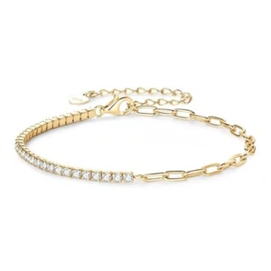 Bracciale Charm 1ct VVS1/D/Eccellente Creato in Laboratorio Diamante Test Pass Tondo 18K - Foto 1 di 9