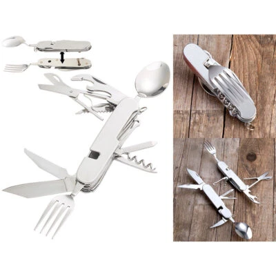 SEMPTEC URBAN SURVIVAL TECHNOLOGY Semptec 14in1-Edelstahl-Klappbesteck und Taschenmesser für Camping und Outdoor
