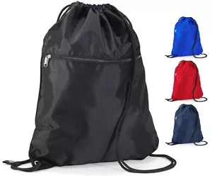 RED BLUE or BLACK Adults Senior Gymsac Shoe Bag with Zip side Pocket - Picture 1 of 5