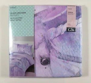 NEXT - GLAM UNICORN - BEDDING BEDSET DUVET COVER PILLOWCASE KIDS GIRLS - SINGLE - Picture 1 of 17