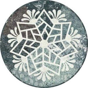 Quilt Kit - Scandinavian Snowflake - 20" Round Table Toppers - Makes 4 - Picture 1 of 4