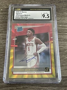 CSG 9.5 2020-21 Panini Donruss Kenyon Martin Jr. AUTOGRAPH RED/YELLOW LAZER - Picture 1 of 10