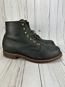 LL Bean Chippewa Katahdin Iron Combat Boots Ordy Brown Leather Mens Size 12EE - Picture 1 of 13