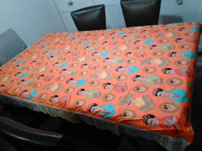 Handmade Alexander Henry Fabric Frida Kahlo Tablecloth with lace ribbon hem - Image 1 of 3
