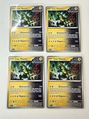 4x Iron Thorns 62/162 Non-Holographic Pre-Release Deck Pokemon TCG NM Real Pics - Image 1 of 2